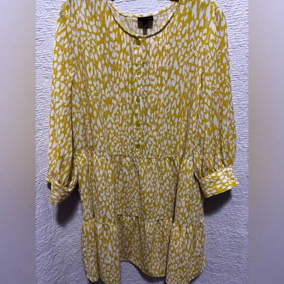 strapless drop waist wedding guest dress Yellow Floral Smocked Drop Waist Mini Dress main image 1